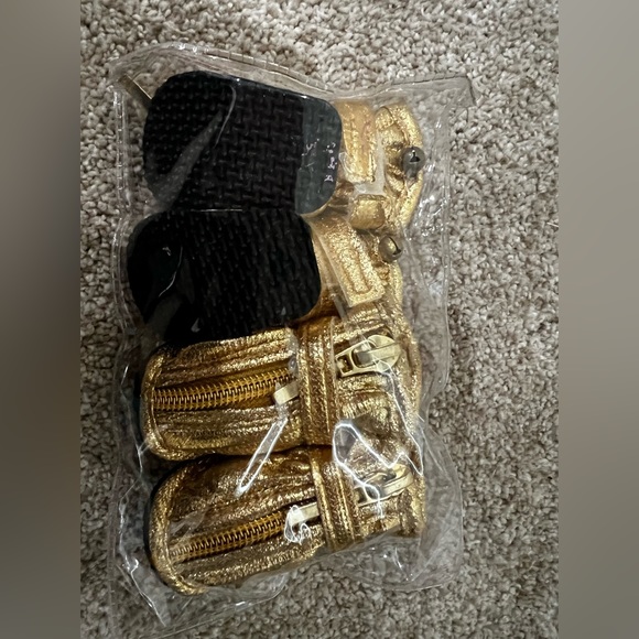 Gold doggie booties size Small - Picture 2 of 2